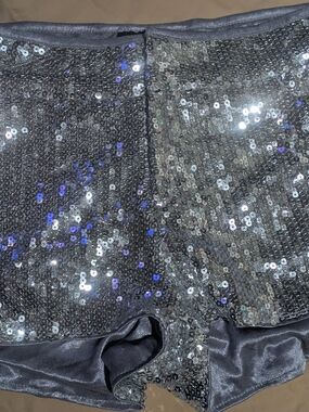 Sara Boo Silver Sequin Mini Skirt